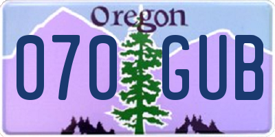 OR license plate 070GUB