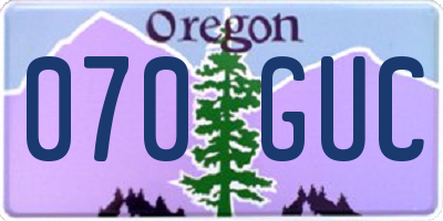 OR license plate 070GUC