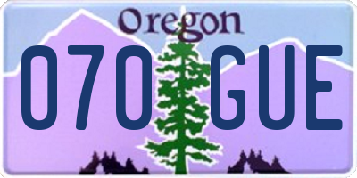 OR license plate 070GUE