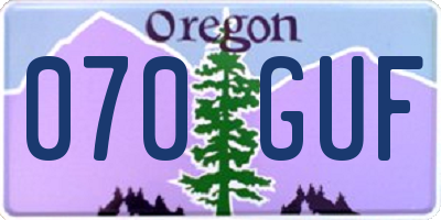 OR license plate 070GUF