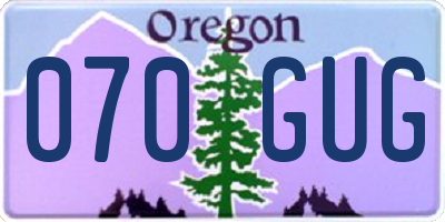 OR license plate 070GUG