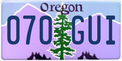 OR license plate 070GUI