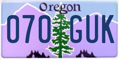 OR license plate 070GUK