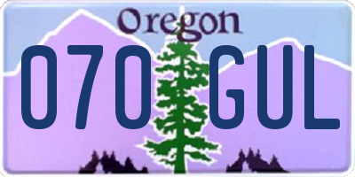 OR license plate 070GUL