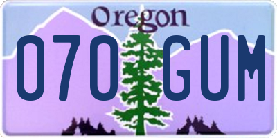 OR license plate 070GUM