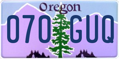 OR license plate 070GUQ