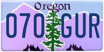 OR license plate 070GUR