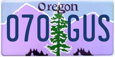 OR license plate 070GUS