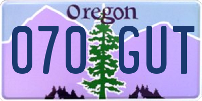 OR license plate 070GUT