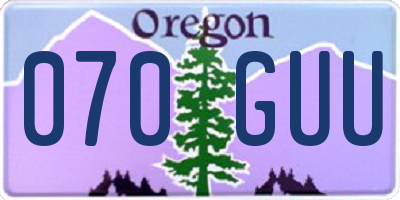 OR license plate 070GUU