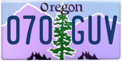 OR license plate 070GUV