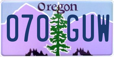 OR license plate 070GUW
