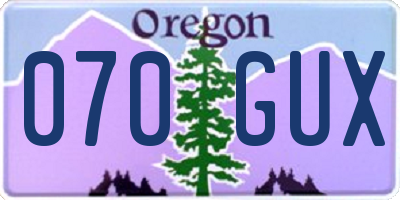 OR license plate 070GUX