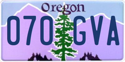 OR license plate 070GVA