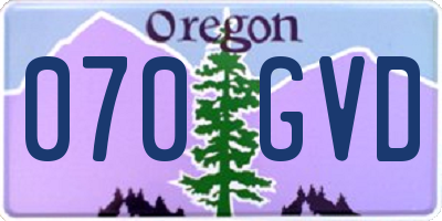 OR license plate 070GVD