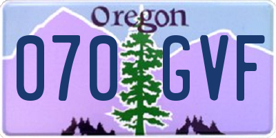 OR license plate 070GVF