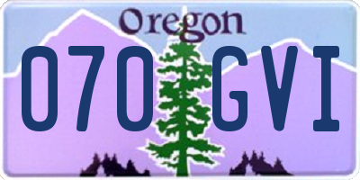 OR license plate 070GVI