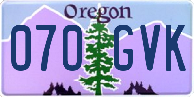 OR license plate 070GVK