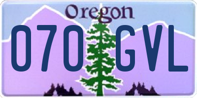 OR license plate 070GVL