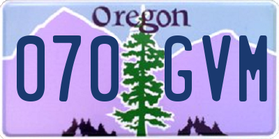 OR license plate 070GVM