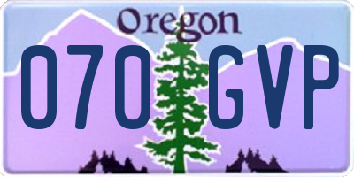 OR license plate 070GVP
