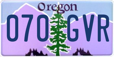 OR license plate 070GVR