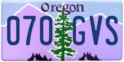 OR license plate 070GVS