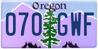 OR license plate 070GWF