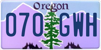 OR license plate 070GWH