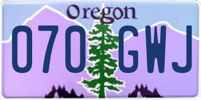 OR license plate 070GWJ