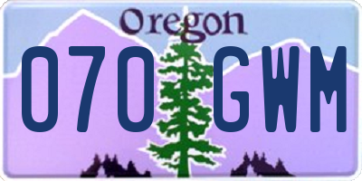 OR license plate 070GWM