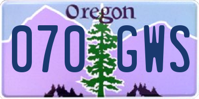 OR license plate 070GWS