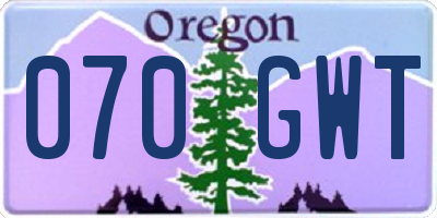 OR license plate 070GWT