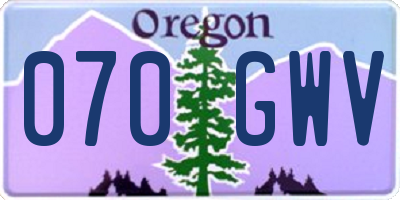 OR license plate 070GWV