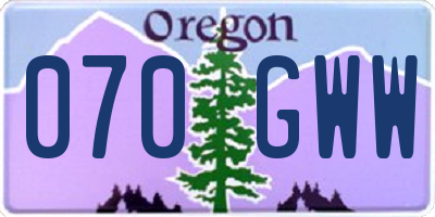OR license plate 070GWW