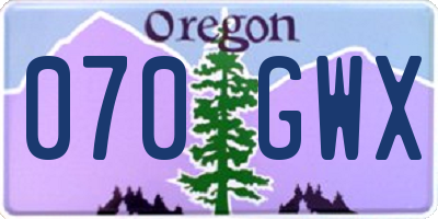 OR license plate 070GWX