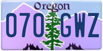 OR license plate 070GWZ