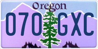 OR license plate 070GXC