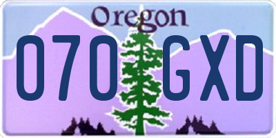 OR license plate 070GXD