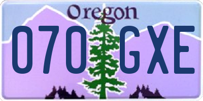 OR license plate 070GXE