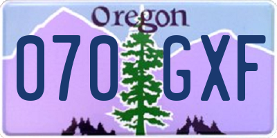OR license plate 070GXF