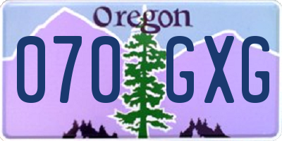 OR license plate 070GXG