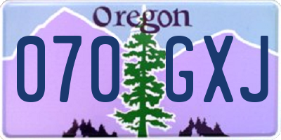OR license plate 070GXJ
