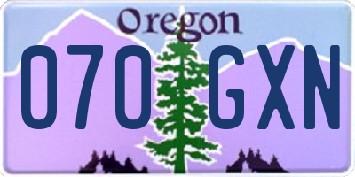 OR license plate 070GXN