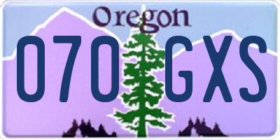 OR license plate 070GXS