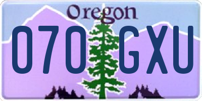 OR license plate 070GXU