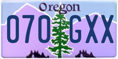 OR license plate 070GXX