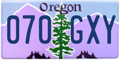 OR license plate 070GXY