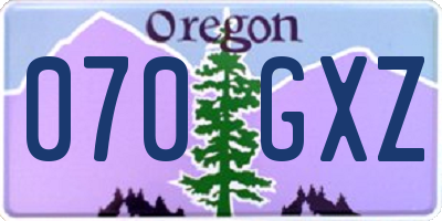 OR license plate 070GXZ