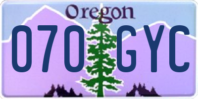 OR license plate 070GYC